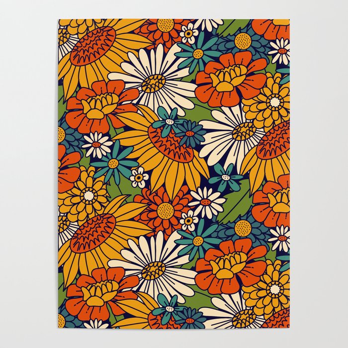 70s Retro Floral - Bold Poster Gallery Image 4