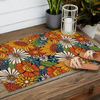 70s Retro Floral - Bold Outdoor Rug Gallery Image 2