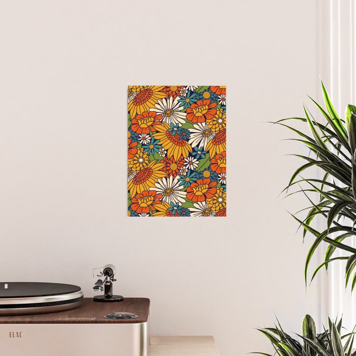 70s Retro Floral - Bold Poster Gallery Image 2