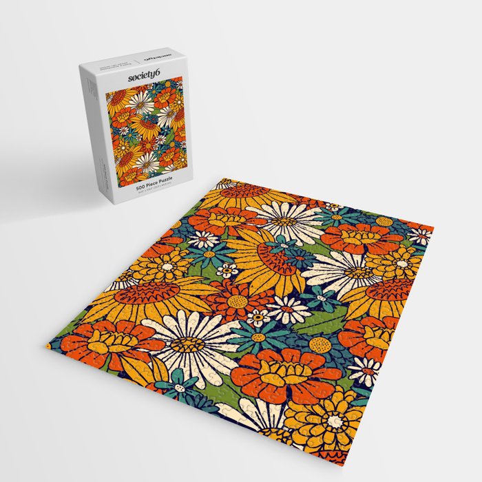 70s Retro Floral - Bold Jigsaw Puzzle Gallery Image 2