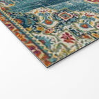 Antique oriental blue and orange carpet Welcome Mat Gallery Image 2