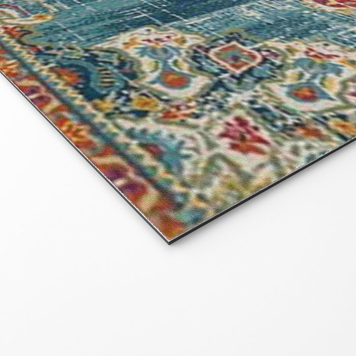 Antique oriental blue and orange carpet Welcome Mat Gallery Image 2