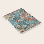 Antique oriental blue and orange carpet Notebook Gallery Image 3