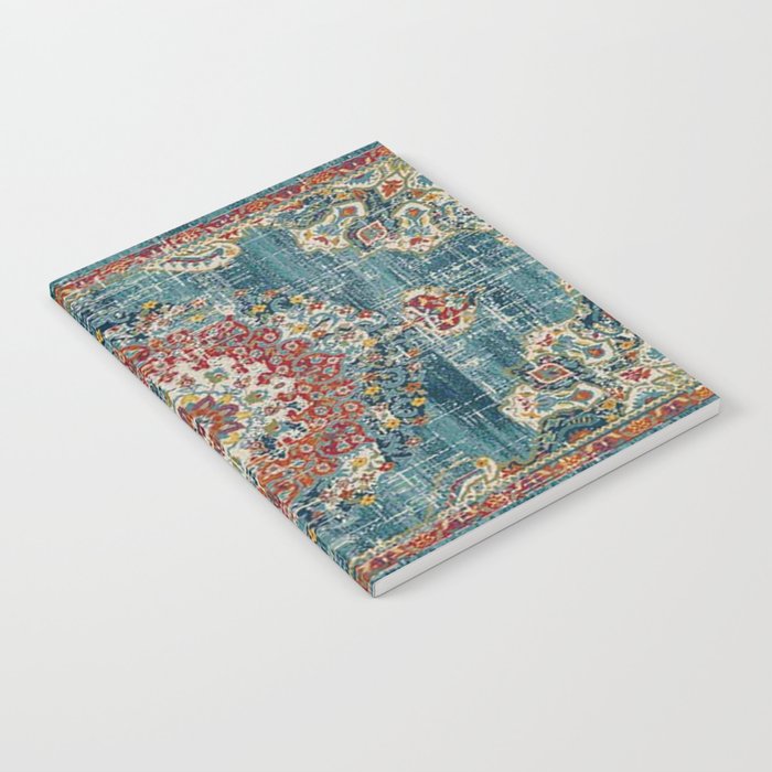 Antique oriental blue and orange carpet Notebook Gallery Image 1