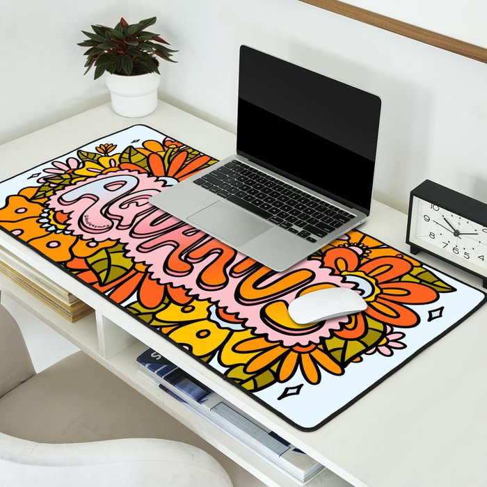 Aquarius Flowers Desk Mat Gallery Image 2