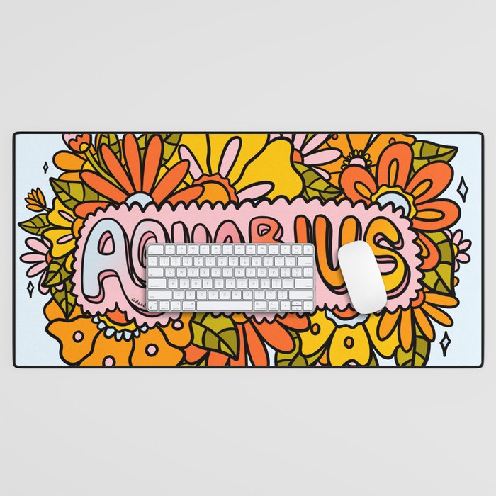 Aquarius Flowers Desk Mat Gallery Image 1
