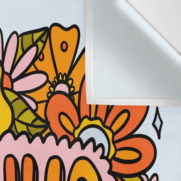 Aquarius Flowers Wall Tapestry Gallery Image 3