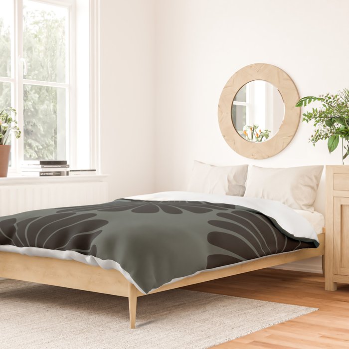 Retro Daisy Abstract IX Earthy Green Bold Floral Duvet Cover Gallery Image 2