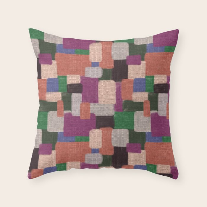 Woven Color Blocks - Modern Craft Texture Throw Pillow Gallery Image 6