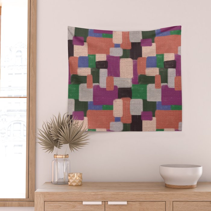 Woven Color Blocks - Modern Craft Texture Wall Tapestry Gallery Image 2