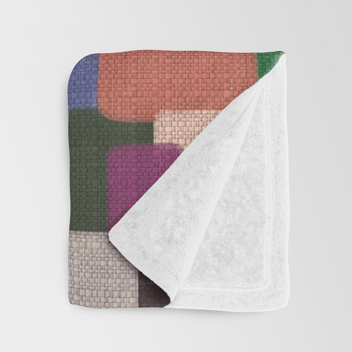 Woven Color Blocks - Modern Craft Texture Throw Blanket Gallery Image 3