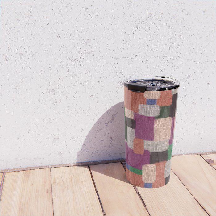 Woven Color Blocks - Modern Craft Texture Travel Mug Gallery Image 4
