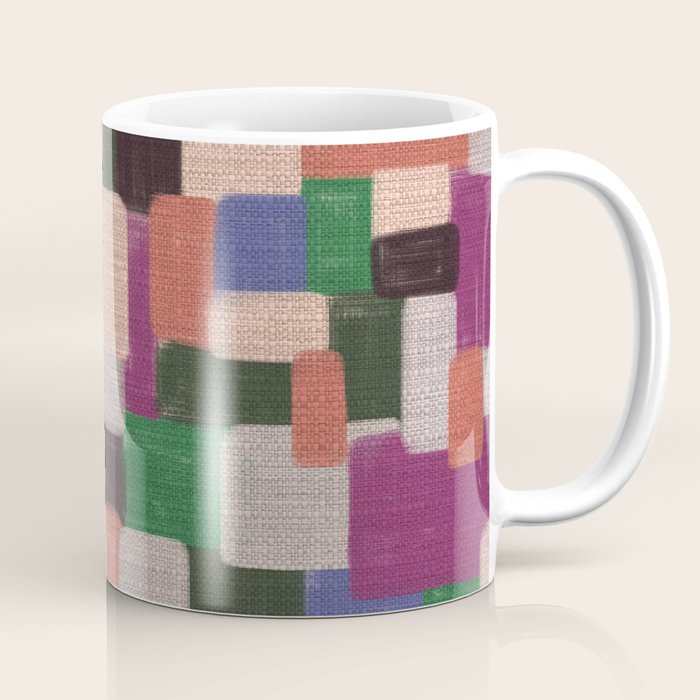 Woven Color Blocks - Modern Craft Texture Coffee Mug Gallery Image 1