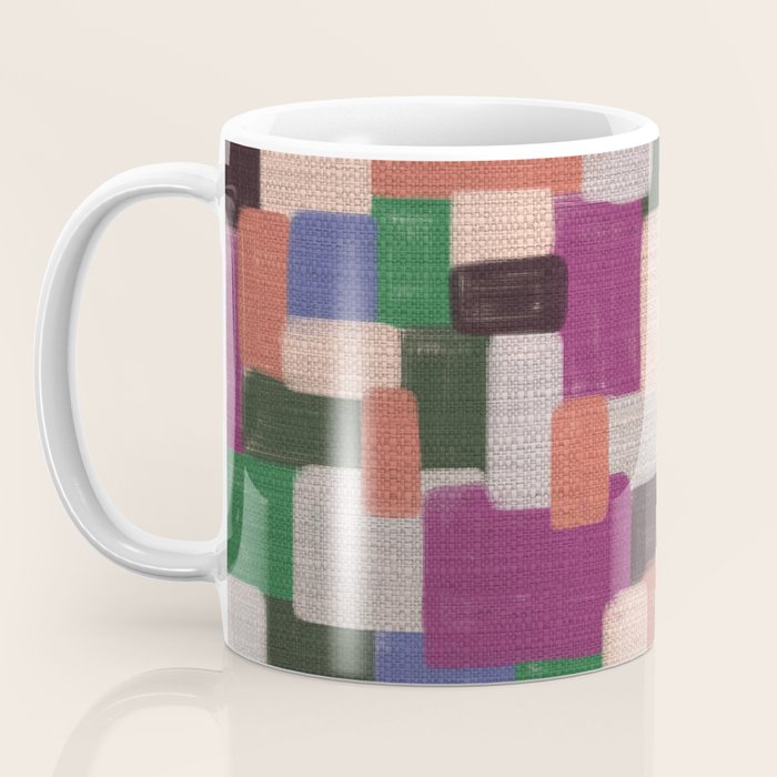 Woven Color Blocks - Modern Craft Texture Coffee Mug Gallery Image 3