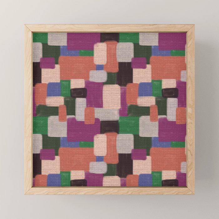 Woven Color Blocks - Modern Craft Texture Mini Art Print Gallery Image 1
