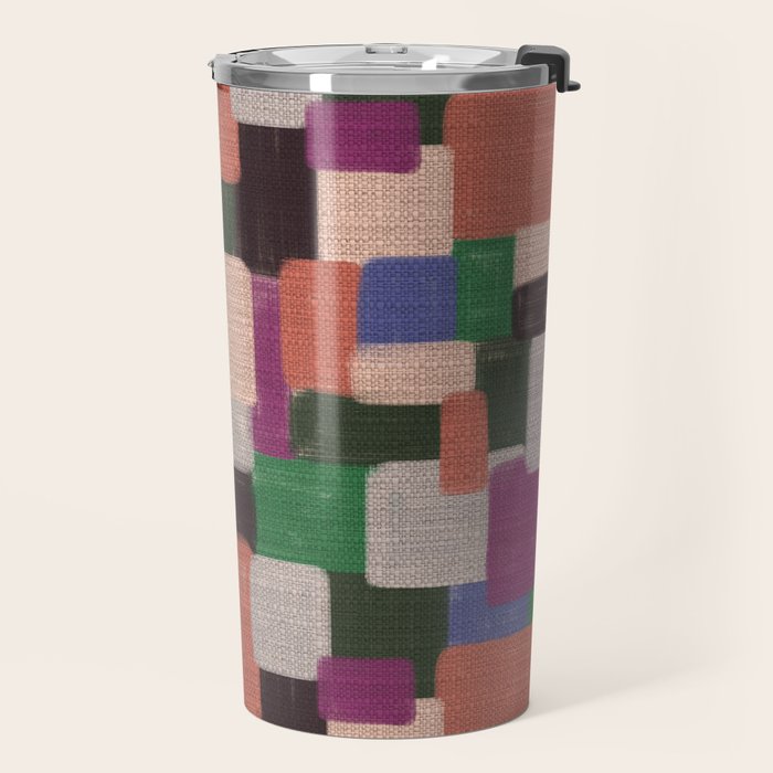 Woven Color Blocks - Modern Craft Texture Travel Mug Gallery Image 2