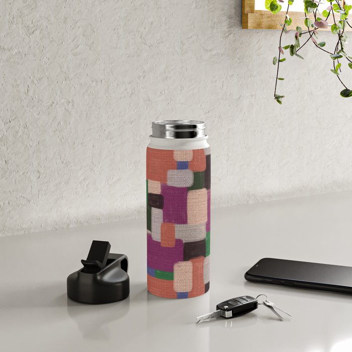 Woven Color Blocks - Modern Craft Texture Water Bottle Gallery Image 4