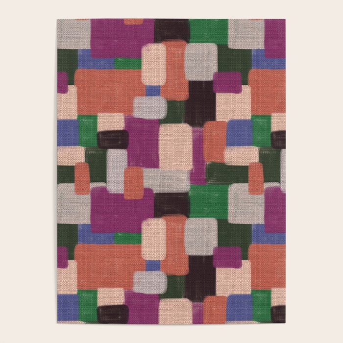 Woven Color Blocks - Modern Craft Texture Poster Gallery Image 1