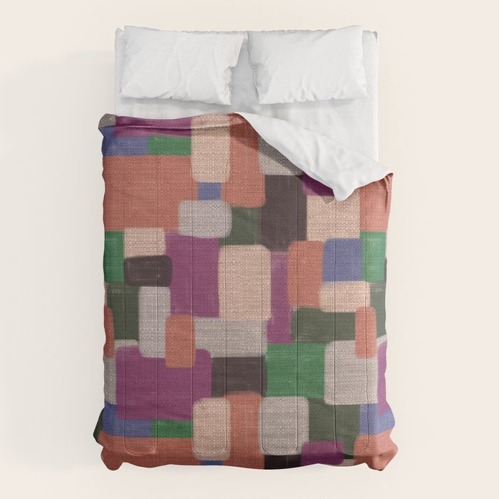 Woven Color Blocks - Modern Craft Texture Comforter Gallery Image 1