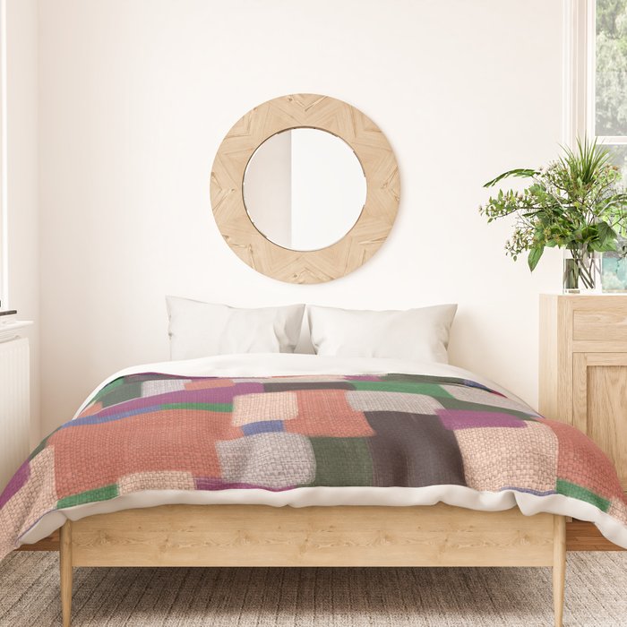 Woven Color Blocks - Modern Craft Texture Duvet Cover Gallery Image 3