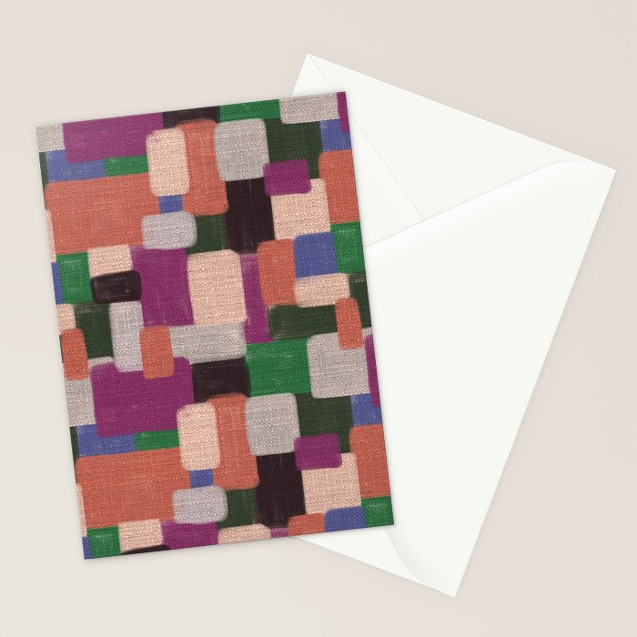 Woven Color Blocks - Modern Craft Texture Stationery Card Gallery Image 2