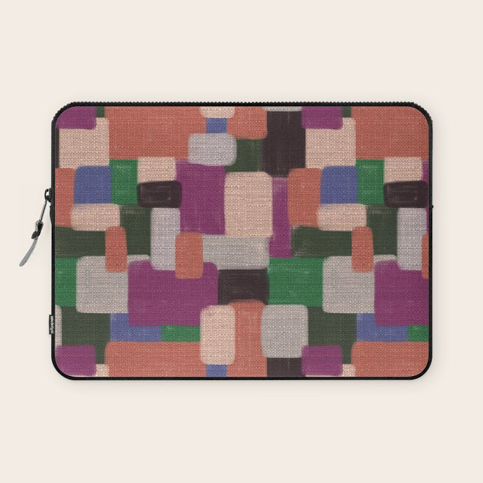 Woven Color Blocks - Modern Craft Texture Laptop Sleeve Gallery Image 1