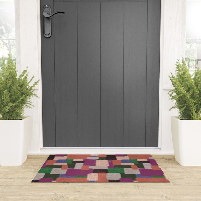 Woven Color Blocks - Modern Craft Texture Welcome Mat Gallery Image 3