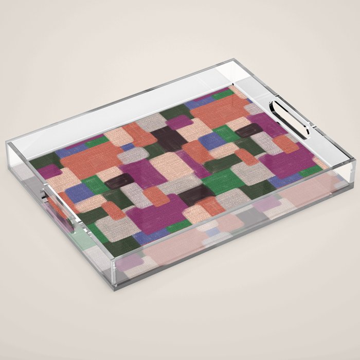 Woven Color Blocks - Modern Craft Texture Acrylic Tray Gallery Image 1