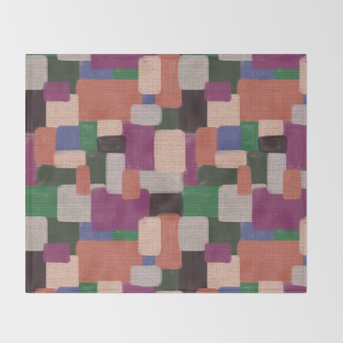 Woven Color Blocks - Modern Craft Texture Throw Blanket Gallery Image 2