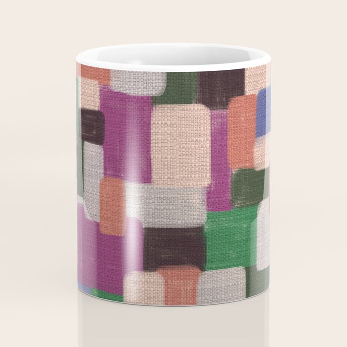 Woven Color Blocks - Modern Craft Texture Coffee Mug Gallery Image 4