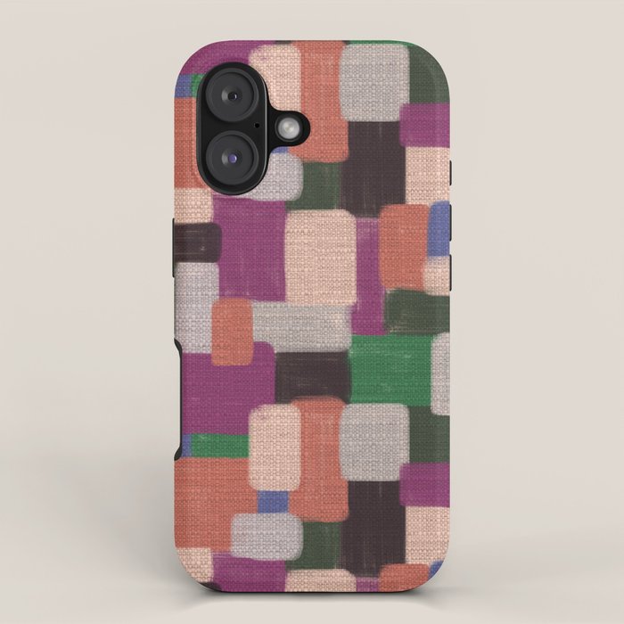 Woven Color Blocks - Modern Craft Texture iPhone Case Gallery Image 1