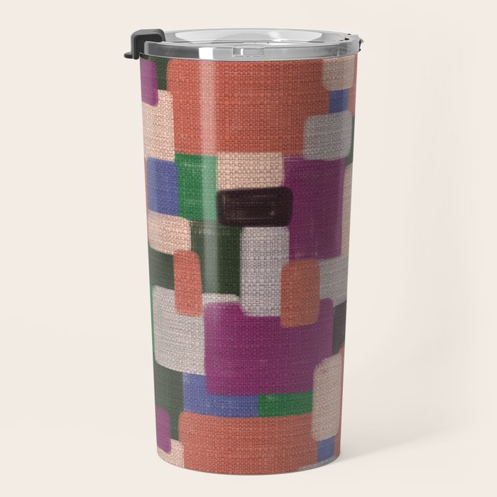 Woven Color Blocks - Modern Craft Texture Travel Mug Gallery Image 3