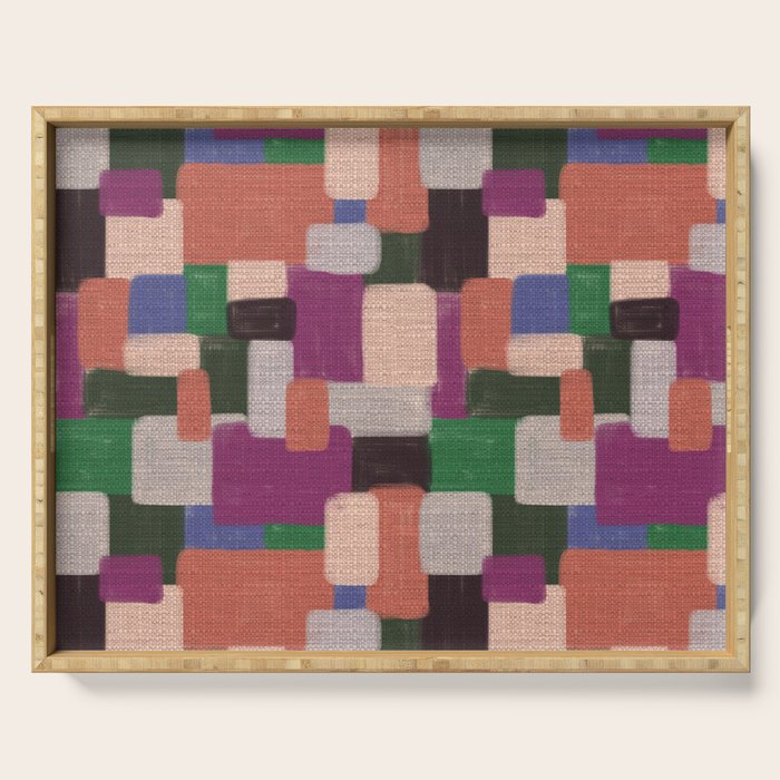 Woven Color Blocks - Modern Craft Texture Serving Tray Gallery Image 1