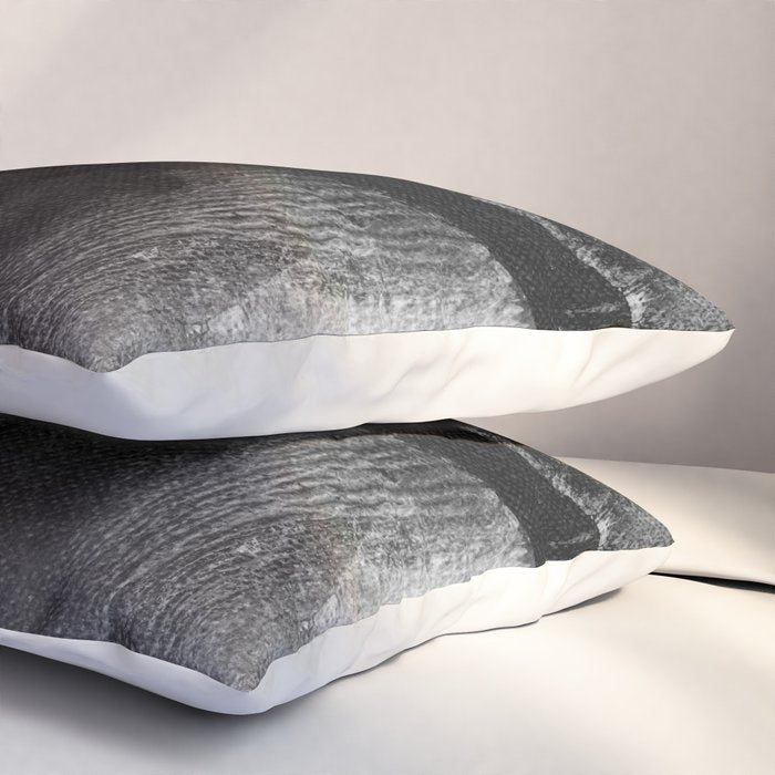 Black and White Textured Abstract Painting "Delve 2" Pillow Sham Gallery Image 3
