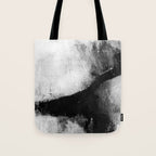 Black and White Textured Abstract Painting "Delve 2" Tote Bag Gallery Image 1