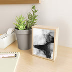 Black and White Textured Abstract Painting "Delve 2" Mini Art Print Gallery Image 2