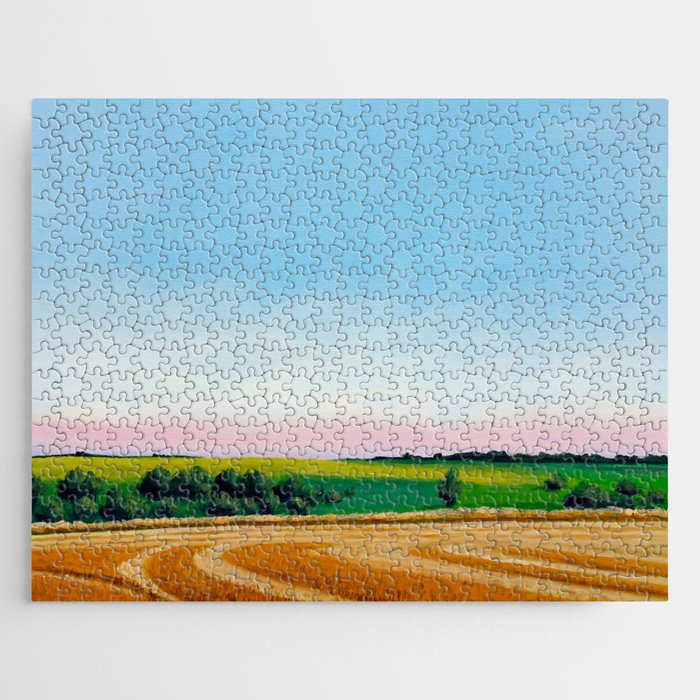 Peaceful Wheat Harvest Evening Jigsaw Puzzle Gallery Image 1