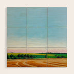 Peaceful Wheat Harvest Evening Wood Wall Art Gallery Image 1