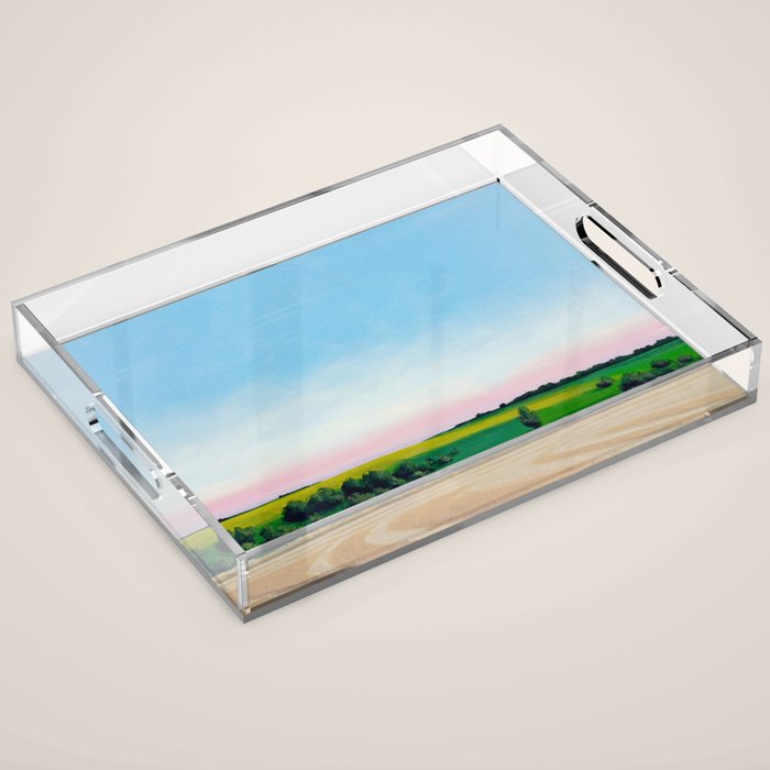 Peaceful Wheat Harvest Evening Acrylic Tray Gallery Image 1