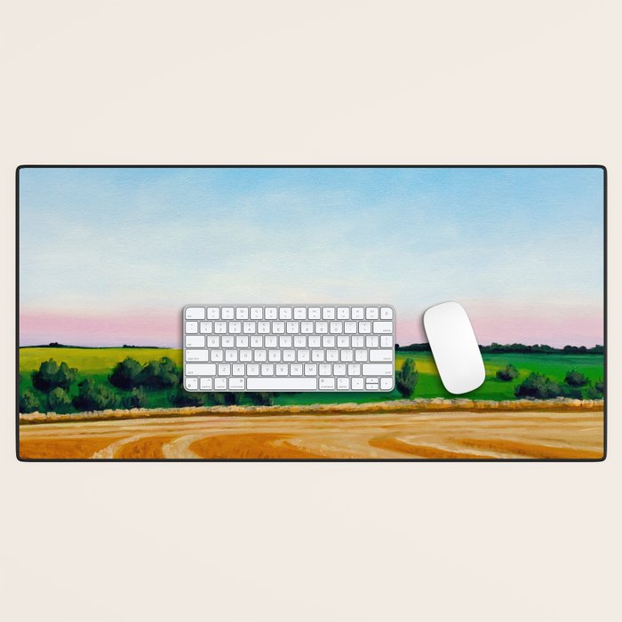 Peaceful Wheat Harvest Evening Desk Mat Gallery Image 1