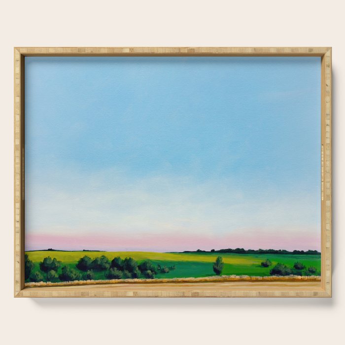 Peaceful Wheat Harvest Evening Serving Tray Gallery Image 1