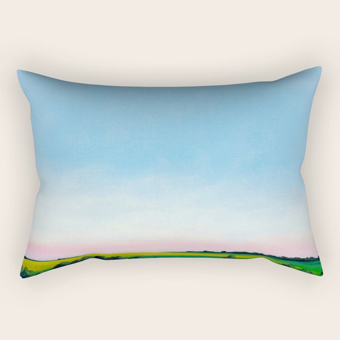 Peaceful Wheat Harvest Evening Rectangular Pillow Gallery Image 2