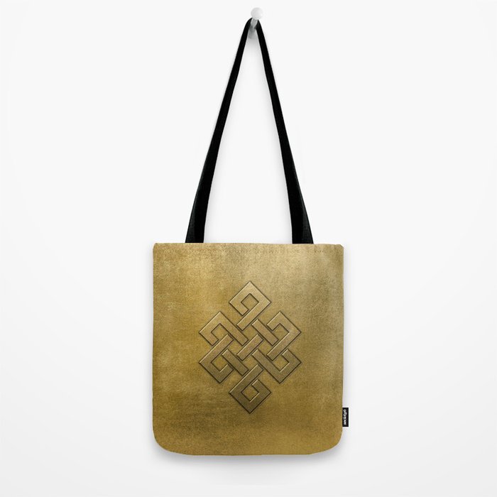 Golden Embossed Endless Knot Tote Bag Gallery Image 2