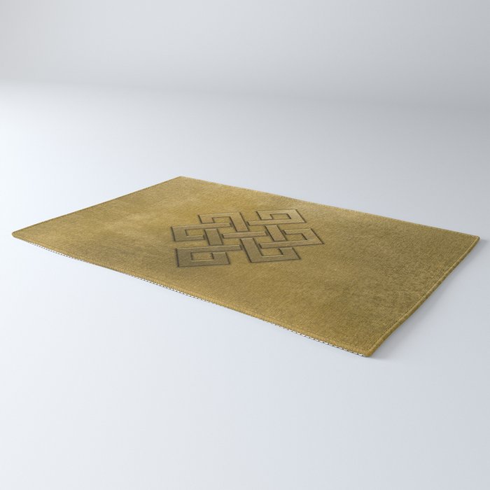 Golden Embossed Endless Knot Rug Gallery Image 3
