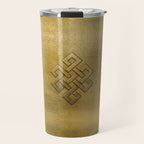 Golden Embossed Endless Knot Travel Mug Gallery Image 1