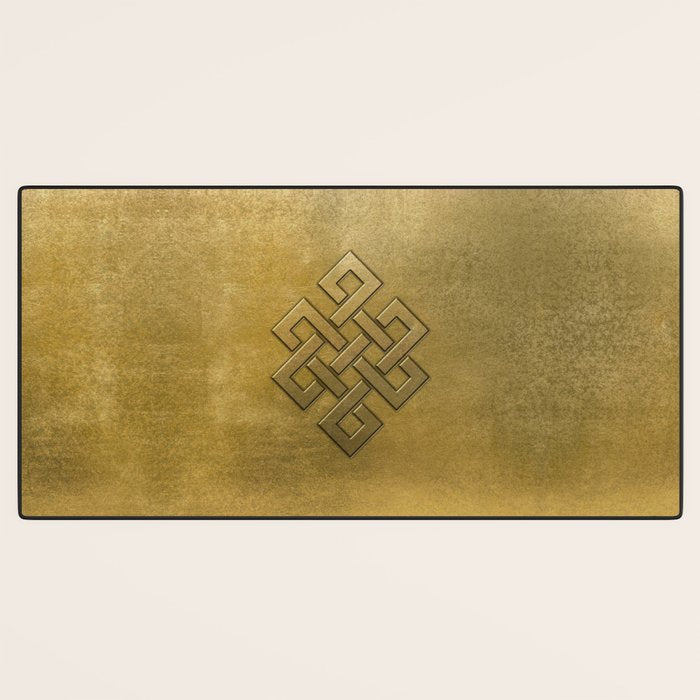 Golden Embossed Endless Knot Desk Mat Gallery Image 3