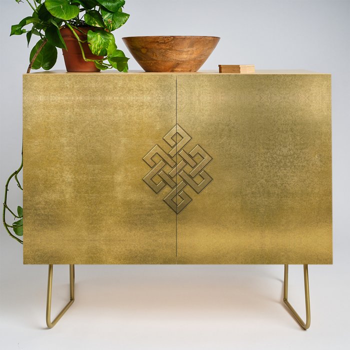Golden Embossed Endless Knot Credenza Gallery Image 1