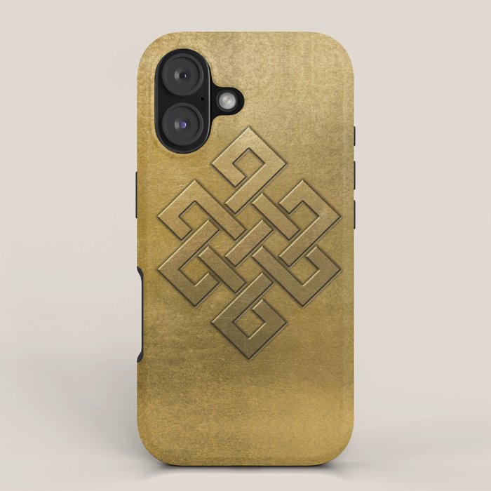 Golden Embossed Endless Knot iPhone Case Gallery Image 1