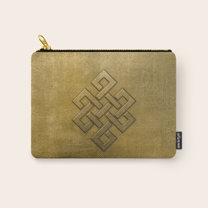 Golden Embossed Endless Knot Carry All Pouch Gallery Image 1