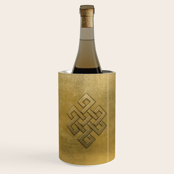Golden Embossed Endless Knot Wine Chiller Gallery Image 1